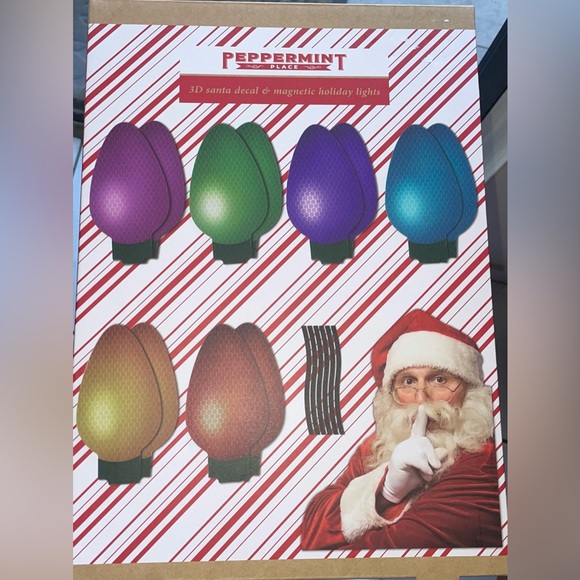 NWT CHRISTMAS CAR DECORATION MAGNET HOLIDAY LIGHTS STICKER 3D SANTA DECAL - Picture 6 of 6